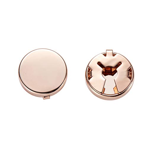 XUNXI Botón de puño, 1 par de Botones de puño Redondo de latón para Cubrir los Gemelos para la Camisa Formal de la Boda de los Hombres Oro Rosa