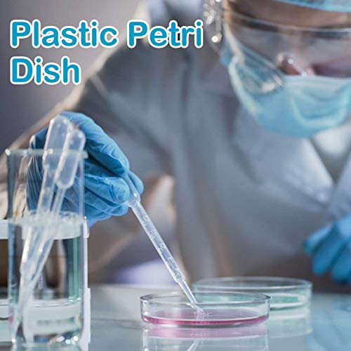 XXJIC Sucastle Platos de Petri de plástico con Tapas para 20pcs Platos de Cultivo bacteriano para proyectos de Laboratorio de Laboratorio Escolar Experimento de Laboratorio (Size : 120mm)