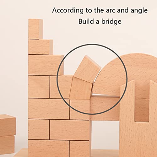 Xzbnwuviei Montessori Bloques de construcción de puente romano, 1 juego de bloques de construcción apilables de puente de arco romano para desarrollo cerebral geometría de desarrollo de cerebro