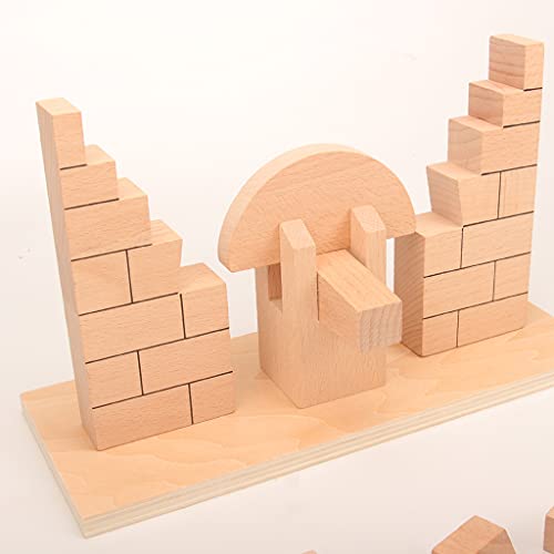 Xzbnwuviei Montessori Bloques de construcción de puente romano, 1 juego de bloques de construcción apilables de puente de arco romano para desarrollo cerebral geometría de desarrollo de cerebro