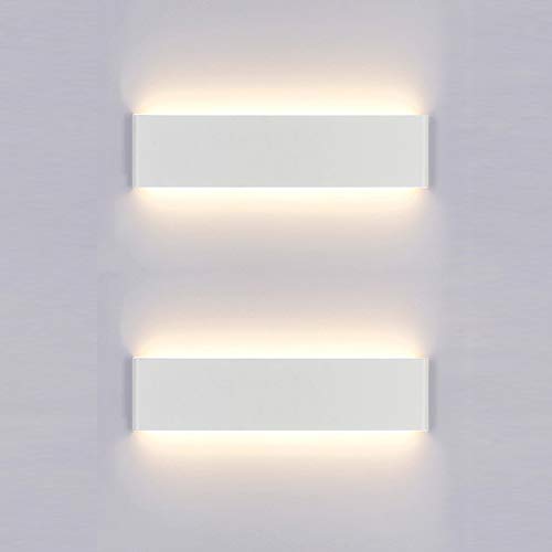 Yafido 2x Aplique Pared Interior LED 30CM Lámpara de pared Blanco Cálido para Salon Dormitorio Sala Pasillo Escalera 220V Pack de 2