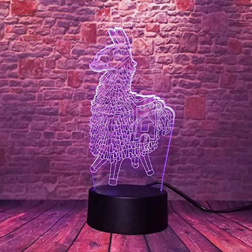YCHPEB Regalo Niños Luz de Noche Lampara 3D lámpara de ilusión Caballo de Troya de dibujos animados Lámpara de Mesa Noche Decoración de Dormitorio Regalo para Niños Niñas