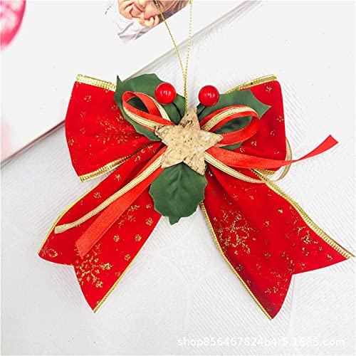 YEHANTI Juego de 6 lazos de Navidad, lazos decorativos de Navidad rojos, lazos decorativos de búfalo a cuadros para envolver regalos de árbol de Navidad, manualidades prefabricadas