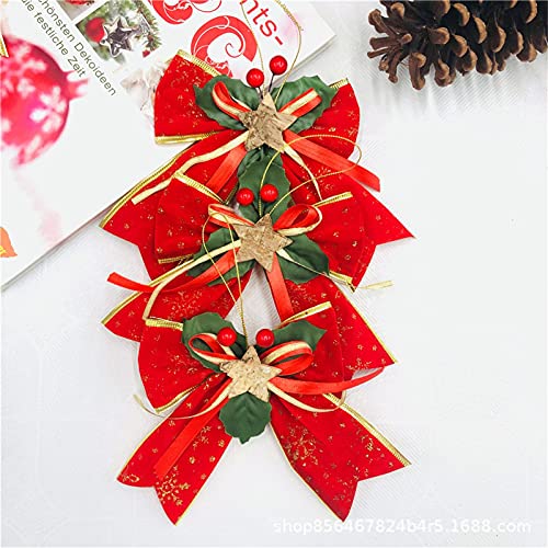 YEHANTI Juego de 6 lazos de Navidad, lazos decorativos de Navidad rojos, lazos decorativos de búfalo a cuadros para envolver regalos de árbol de Navidad, manualidades prefabricadas