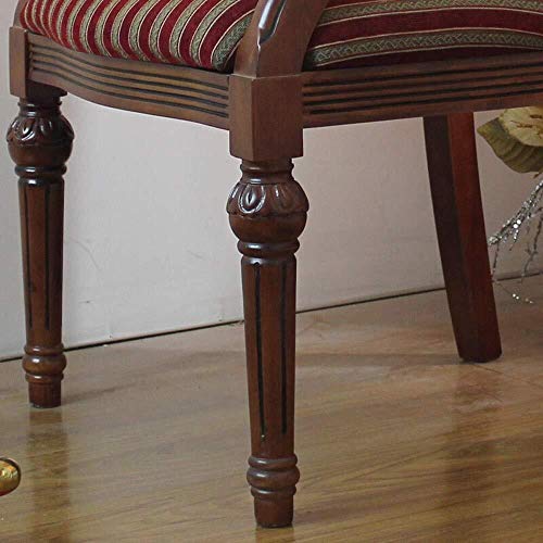 YINGGEXU Silla de comedor para comedor, con diseño de rayas americanas, silla de comedor de madera maciza, fácil de montar, 2 piezas (color marrón, tamaño: 52 x 50 x 106 cm)