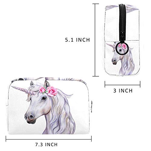 Yitian Bolsa de cosméticos con diseño de caballo de unicornio para mujeres, adorables bolsas de maquillaje espaciosas para viajes, neceser de viaje