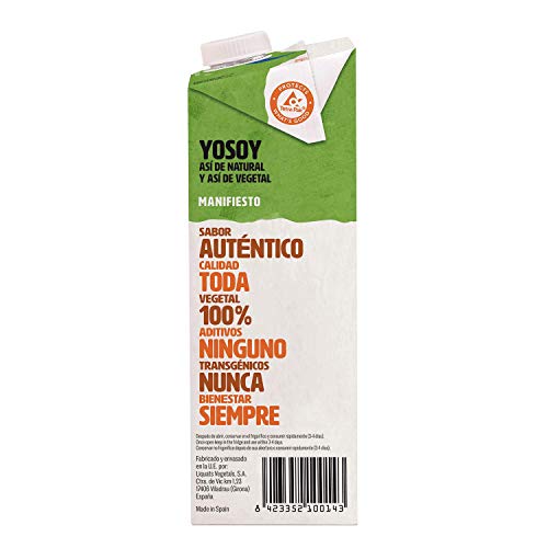 Yosoy Bebida Vegetal Ecológica de Avena, Caja de 6 x 1L