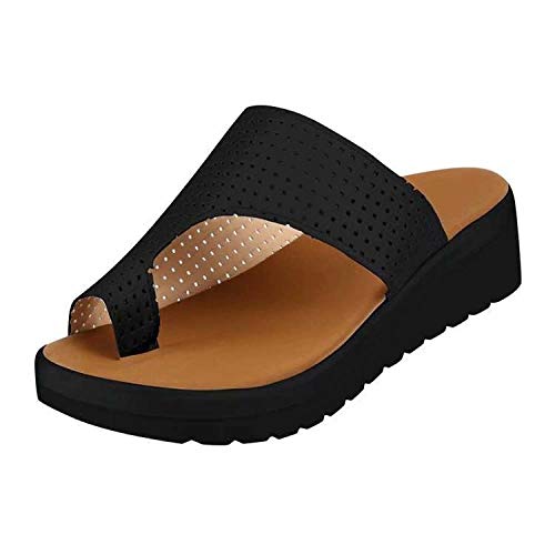 ypyrhh Tangas para Ducha de Piscina,Zapatillas de cuña,Zapatillas de Piel de Gran tamaño-Apricot_35,Pantuflas de Interior Suaves Antideslizantes