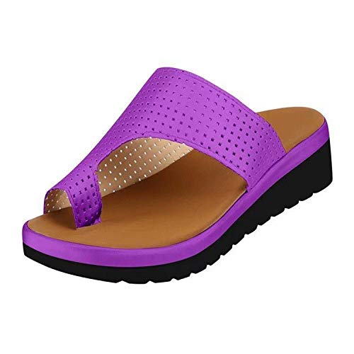 ypyrhh Tangas para Ducha de Piscina,Zapatillas de cuña,Zapatillas de Piel de Gran tamaño-Apricot_35,Pantuflas de Interior Suaves Antideslizantes