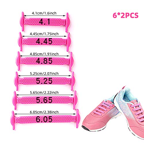 Yuccer Cordones Zapatillas Elasticos, Paquete de 6 Cordones de Goma de los Niños de Silicona Resistente al Agua (6 Colores)