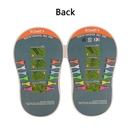 Yuccer Cordones Zapatillas Elasticos, Paquete de 6 Cordones de Goma de los Niños de Silicona Resistente al Agua (Paquete de 6)