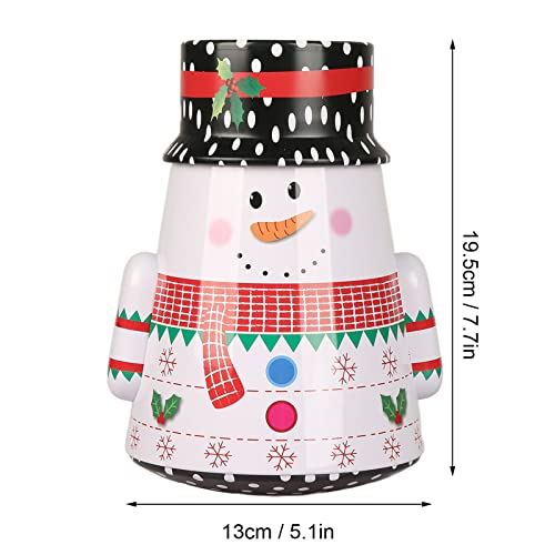 YUUGAA Caja de Dulces navideños, Caja de Hierro de Dulces navideños Roly Poly Design Papá Noel Muñeco de Nieve Caja de Almacenamiento de latas de Caramelo(Snowman)