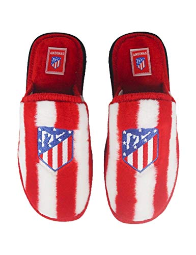 Zapatillas de casa de equipos de fútbol con licencia oficial Atlético De Madrid - Color - Rojo, Talla - 42