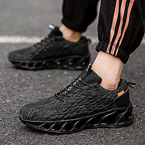 Zapatos para Correr De Moda Zapatos Deportivos para Hombres Tenis para Caminar Antideslizantes CóModos Zapatos De AbsorcióN De Impactos De Cuchilla Zapatos Deportivos Negros 39-47