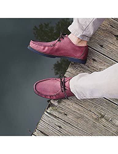Zapatos para Hombre Fabricados en Piel Línea Apache Wallabee Cordón Burdeos - Color - Burdeos, Talla - 41