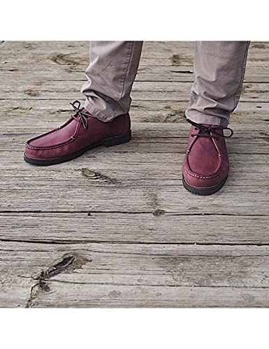 Zapatos para Hombre Fabricados en Piel Línea Apache Wallabee Cordón Burdeos - Color - Burdeos, Talla - 41