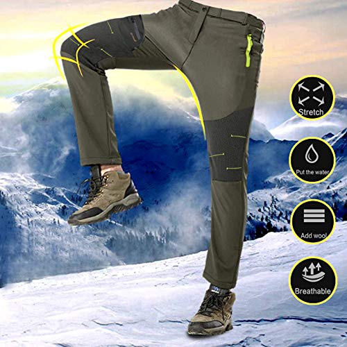ZEZKT PantalóN de Esquí para Hombre Polainas para Nieve CinturóN EláStico Invierno Ski Pants Impermeables Pantalones de Trabajo Termicos Deportes al Aire Libre Pesca