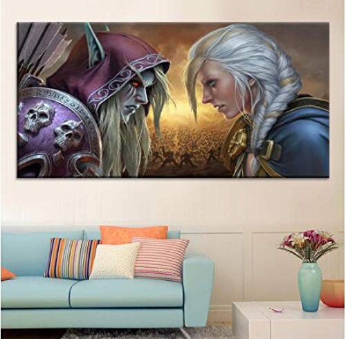 ZKPWLHS Impresiones sobre Lienzo 1 Panel Estilo Juego Póster World of Warcraft Battle Pintura Impresión En Lienzo De La Pared Decoración para El Hogar (Tamaño 1) Sin Marcos