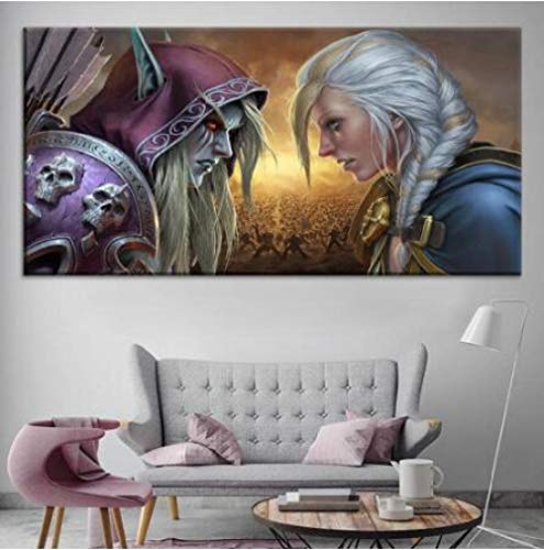 ZKPWLHS Impresiones sobre Lienzo 1 Panel Estilo Juego Póster World of Warcraft Battle Pintura Impresión En Lienzo De La Pared Decoración para El Hogar (Tamaño 1) Sin Marcos