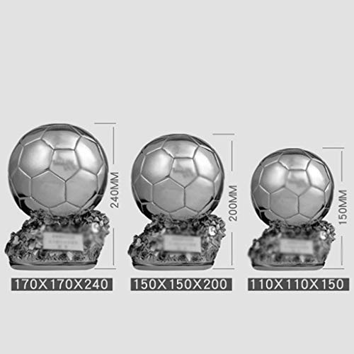 ZLBYB Trofeo de fútbol Campeonato de la Liga de fútbol Trofeo de competición Competición Copa de galvanoplastia Resina Resistente a la corrosión Trofeo de Oro (Color : B, Size : 15cm)