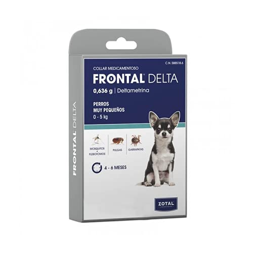 Zotal Laboratorios - Collar antiparasitario Frontal Delta Perros Muy pequeños, hasta 5 kg. 35 cm