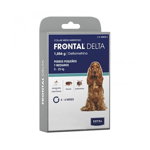 Zotal Laboratorios - Collar antiparasitario Frontal Delta Perros pequeños y medianos hasta 25 kg