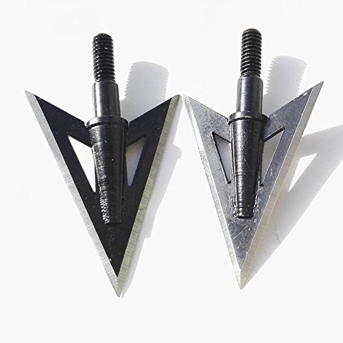 ZSHJG 6pcs Puntas de Flecha de Tiro con Arco Caza Universal Metal Flecha Cabeza Broadhead con Hojas Afiladas para Ballesta y Flechas de Arco Compuesto