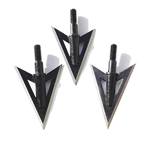 ZSHJG 6pcs Puntas de Flecha de Tiro con Arco Caza Universal Metal Flecha Cabeza Broadhead con Hojas Afiladas para Ballesta y Flechas de Arco Compuesto