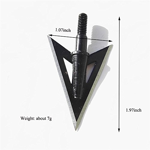 ZSHJG 6pcs Puntas de Flecha de Tiro con Arco Caza Universal Metal Flecha Cabeza Broadhead con Hojas Afiladas para Ballesta y Flechas de Arco Compuesto
