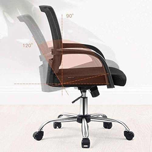 ZYKHD Malla Silla de Oficina, apoyabrazos fijos, Altura Ajustable, Giratorio Ordenador Acolchonadas ergonómico Silla de Escritorio