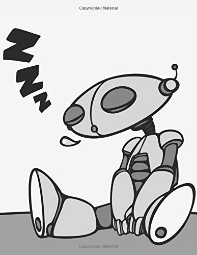 ZZZ: Sleeping Through Class Tired Robot Writing Notebook For Kids - College Ruled Composition Notebook To Take Notes