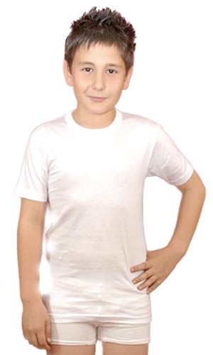 ZZZ ZZZ PETITE ABEILLE Made in Italy- 3 camisetas interiores para niña 100% cálido algodón invernal, Manga corta, Small
