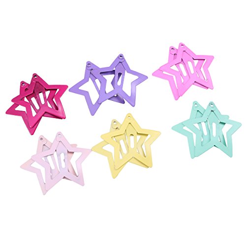 12 horquillas FRCOLOR con diseño de estrellas, accesorios para el pelo para bebés, niñas, niños, adolescentes