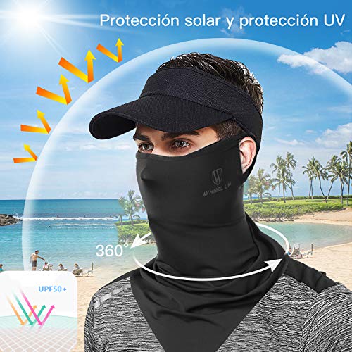 2 Bandanas Multifuncionales Elásticas para Moto Bicicleta Senderismo,Facial pañuelo Cuello Polainas de Verano Seda Hielo, protección UV y contra el Viento/Sudor y Transpirable/Secado rápido