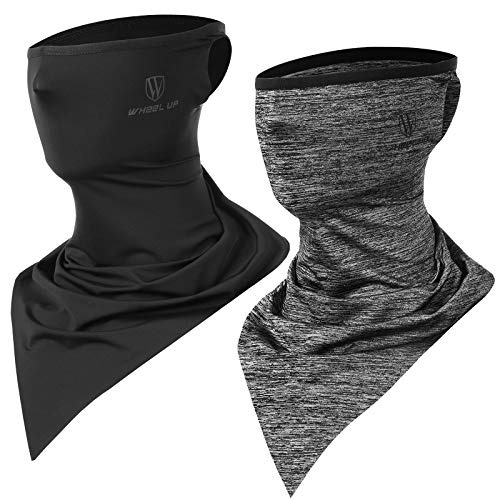 2 Bandanas Multifuncionales Elásticas para Moto Bicicleta Senderismo,Facial pañuelo Cuello Polainas de Verano Seda Hielo, protección UV y contra el Viento/Sudor y Transpirable/Secado rápido