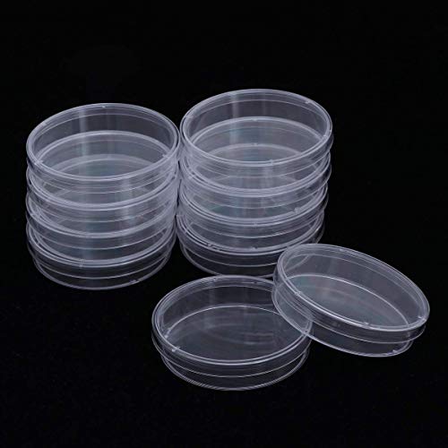 20 Piezas Placas de Petri, Placas Petri de Tejido Celular Laboratorio, con tapa,Bandeja de cultivo bacteriano,Plastico Placas de Petri esterilizadas, Placas de Petri de Celular Transparente