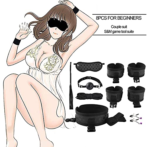 26 Piezas Principiantes Adullt Six Fétish NY-lón Leather Bèd Búndled Set Parejas Sláve Filrt S & M Juego de Herramientas Kit BSDM Toys