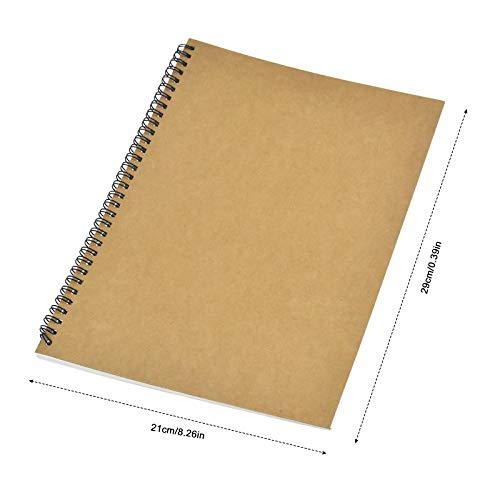 2pcs Cuaderno de Bocetos A4,200 GSM / 140 Páginas Libreta de Espiral,Papel Boceto en Blanco para Que Pintan Acuarela, Journalr, Dibujo de Paisaje