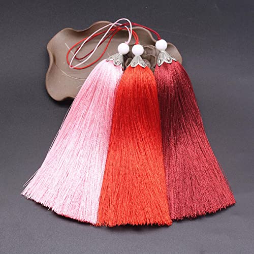 4 Uds borlas largas para Manualidades Suministros Decorativos DIY Cortinas Textiles para el hogar Ropa cordón de Costura Borla Flecos