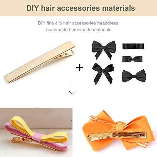 40 piezas de pinzas de pelo de cocodrilo de metal planas para hacer clips de pelo de resina acrílica y otros accesorios para el pelo