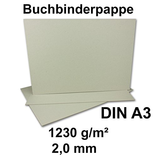 5 carpetas de encuadernación DIN A3, grosor de 2,0 mm (0,20 cm), gramaje: 1230 g/m², formato: 29,7 x 42 cm, color: gris-marrón