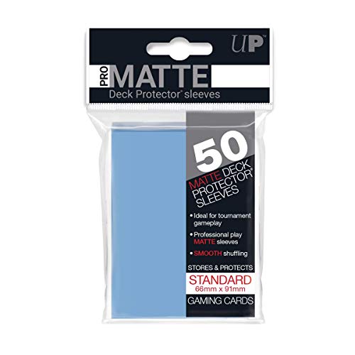 50 Ultra Pro Pro-Matte Light Blue Deck Protector Sleeves - Non-Glare - Magic