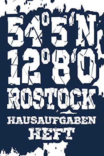 54°5'N 12°8'O Rostock Hausaufgabenheft: royal blaues grunge Hintergrund Hausaufgabenheft Tagebuch Maritim Küste Meer Hafen Schulplaner DIN A5 120 Seiten