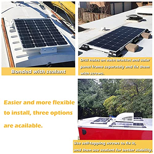 6 piezas de montaje de panel solar rectángulo conjunto de soporte de esquina para marco de madera, caravanas, barcos, cobertizos, campistas, caravanas, campana, resistente a los rayos UV, blanco