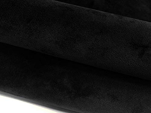 A-Express Tela Terciopelo Liso Gamuza Sintética Material Revestimiento Espalda para Decoración, Costura, Cojines, Cortinas - Negro 1 Metro (100cm x 150cm)