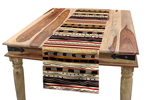 ABAKUHAUS Tribal Camino de Mesa, Multicolor, Decorativo para el Comedor o Sala de Estar Fácil de Limpiar, 40 x 180 cm, Los Motivos de Flecha