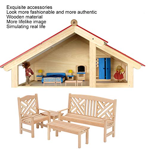Accesorios para Casas de muñecas en Miniatura Casa de muñecas en Miniatura Silla en Miniatura respetuosa con el Medio Ambiente niños(Mini Outdoor Garden, Blue)