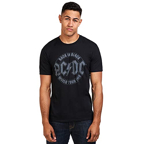 AC/DC Emblema Tour Camiseta, Negro (Black Blk), M para Hombre