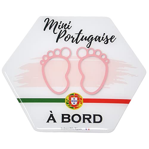 Adhesivo para coche de bebé a bordo, fabricado en Francia, diseño de Mini Portugal