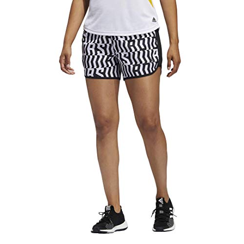 adidas Marathon 20 TKO - Pantalones Cortos para Mujer, Mujer, Pantalones Cortos, GVP88, Blanco/Negro, XX-Small 3"